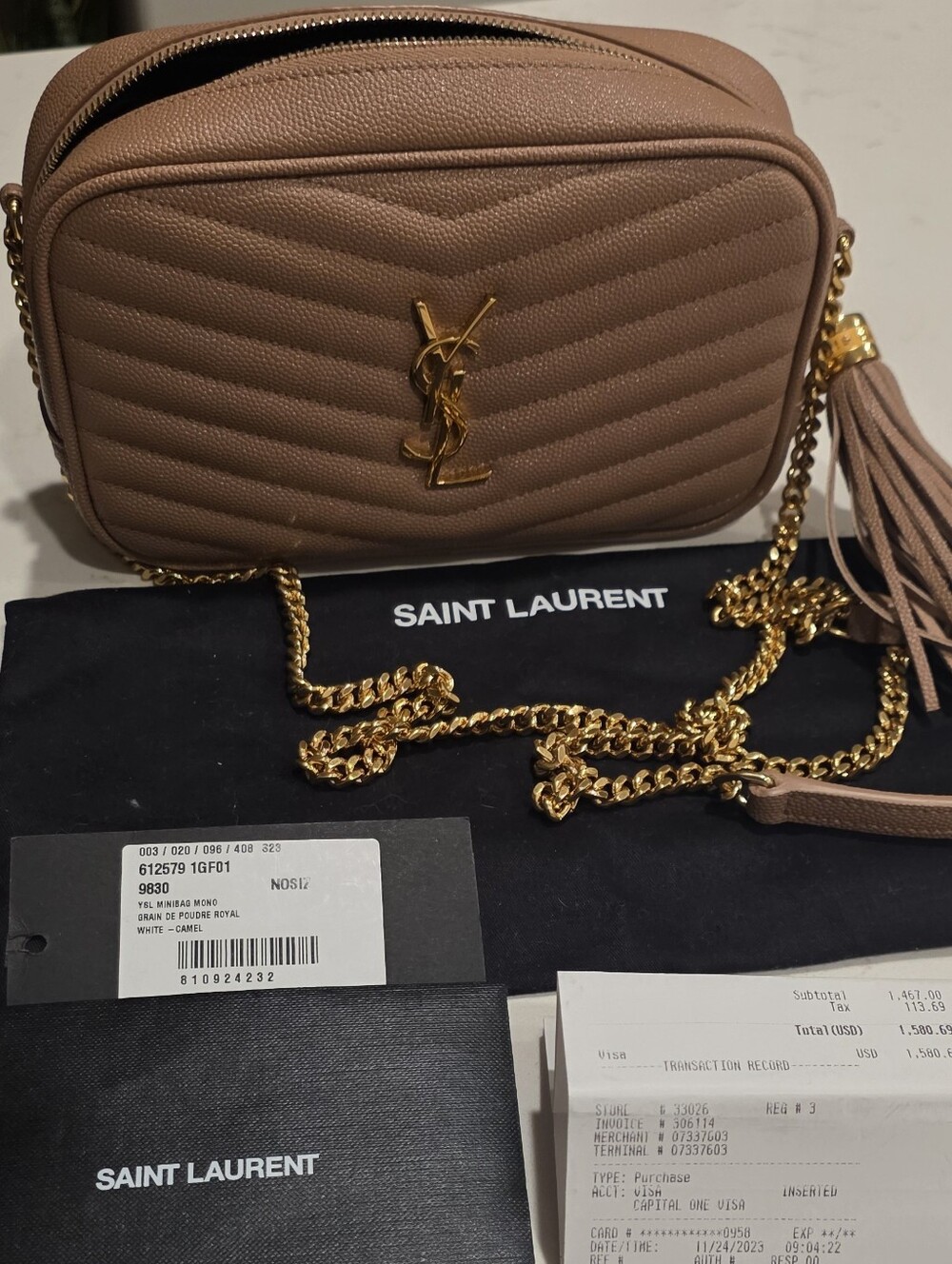 Like New YSL Mini Lou Crossbody with Gold Hardware
